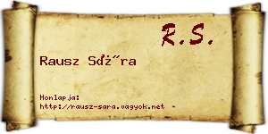 Rausz Sára névjegykártya
