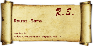 Rausz Sára névjegykártya